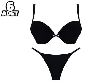 Cansoy 675-Vişne 2X Push Up Balenli Destekli Bayan Sütyen Takım 6'lı