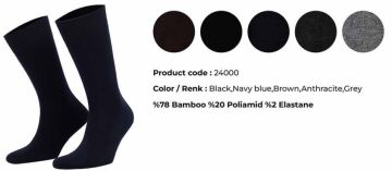 Aytuğ 24000 (41-45) Dikişsiz Erkek Bambu Soket Çorap 12'li