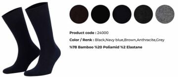 Aytuğ 24000 (41-45) Dikişsiz Erkek Bambu Soket Çorap 12'li