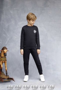 Elsima 3160 Erkek Çocuk Uzun Kollu Pijama Takımı 6'lı (2-3-4-5-6-7 Yaş) SİYAH - SERİ-6-LI