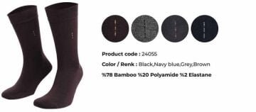 Aytuğ 24055 (41-45) Dikişsiz Erkek Bambu Soket Çorap 12'li