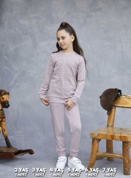 Elsima 3183 Kız Çocuk Uzun Kollu Pijama Takımı 6'lı (2-3-4-5-6-7 Yaş)