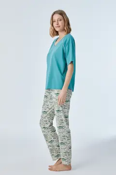 Pijadore 2098 (M-L-XL-XXL) Kısa Kollu Bayan Pijama Takım 4'lü