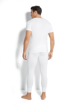 Jiber 162 Erkek %100 Termal V Yaka Yarım Kol Üst EKRU - XL