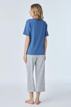 Pijadore 2097 (M-L-XL-XXL) Kısa Kollu Üç Düğmeli Bayan Pijama Takım 4'lü