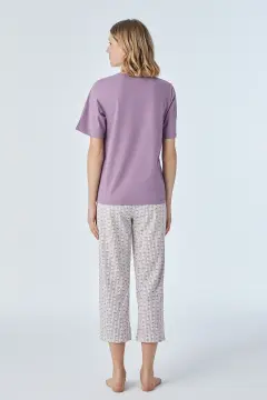 Pijadore 2097 (M-L-XL-XXL) Kısa Kollu Üç Düğmeli Bayan Pijama Takım 4'lü