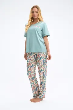 Pijadore 2052 (M-L-XL-XXL) Kısa Kollu Bayan Pijama Takım 4'lü