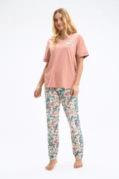 Pijadore 2052 (M-L-XL-XXL) Kısa Kollu Bayan Pijama Takım 4'lü