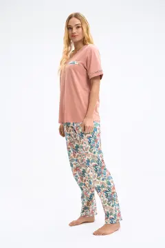 Pijadore 2052 (M-L-XL-XXL) Kısa Kollu Bayan Pijama Takım 4'lü