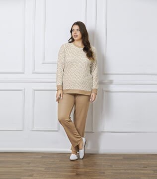 Dowry B09-122 (2XL-3XL-4XL-5XL) Uzun Kollu Bayan Pijama Takımı 4'lü