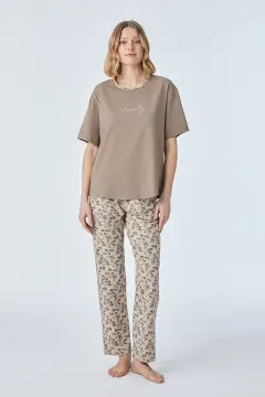 Pijadore 2100 (M-L-XL-XXL) Kısa Kollu Bayan Pijama Takım 4'lü