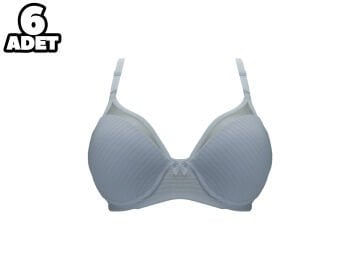 Liza 2250 Beyaz Balenli Desteksiz Yarım Kulaklı Sütyen 6'lı