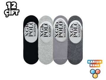 XGRİ POLO Penye Erkek Babet 12'li