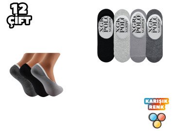 XGRİ POLO Penye Erkek Babet 12'li