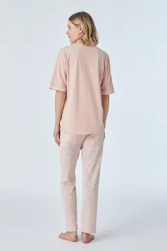 Pijadore 2103 (M-L-XL-XXL) Kısa Kollu Boydan Düğmeli Bayan Pijama Takım 4'lü
