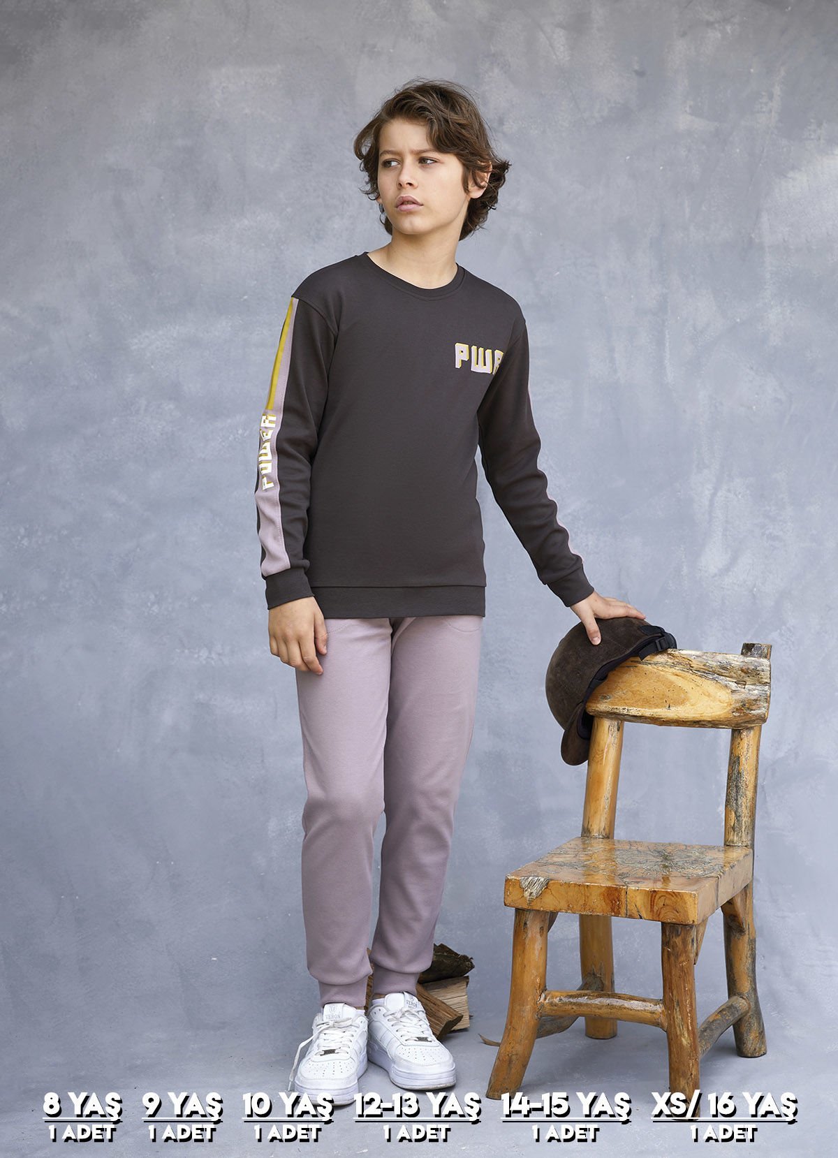 Elsima 3167 Erkek Çocuk Uzun Kollu Pijama Takımı 6'lı (8-16YAŞ) FÜME - SERİ-6-LI