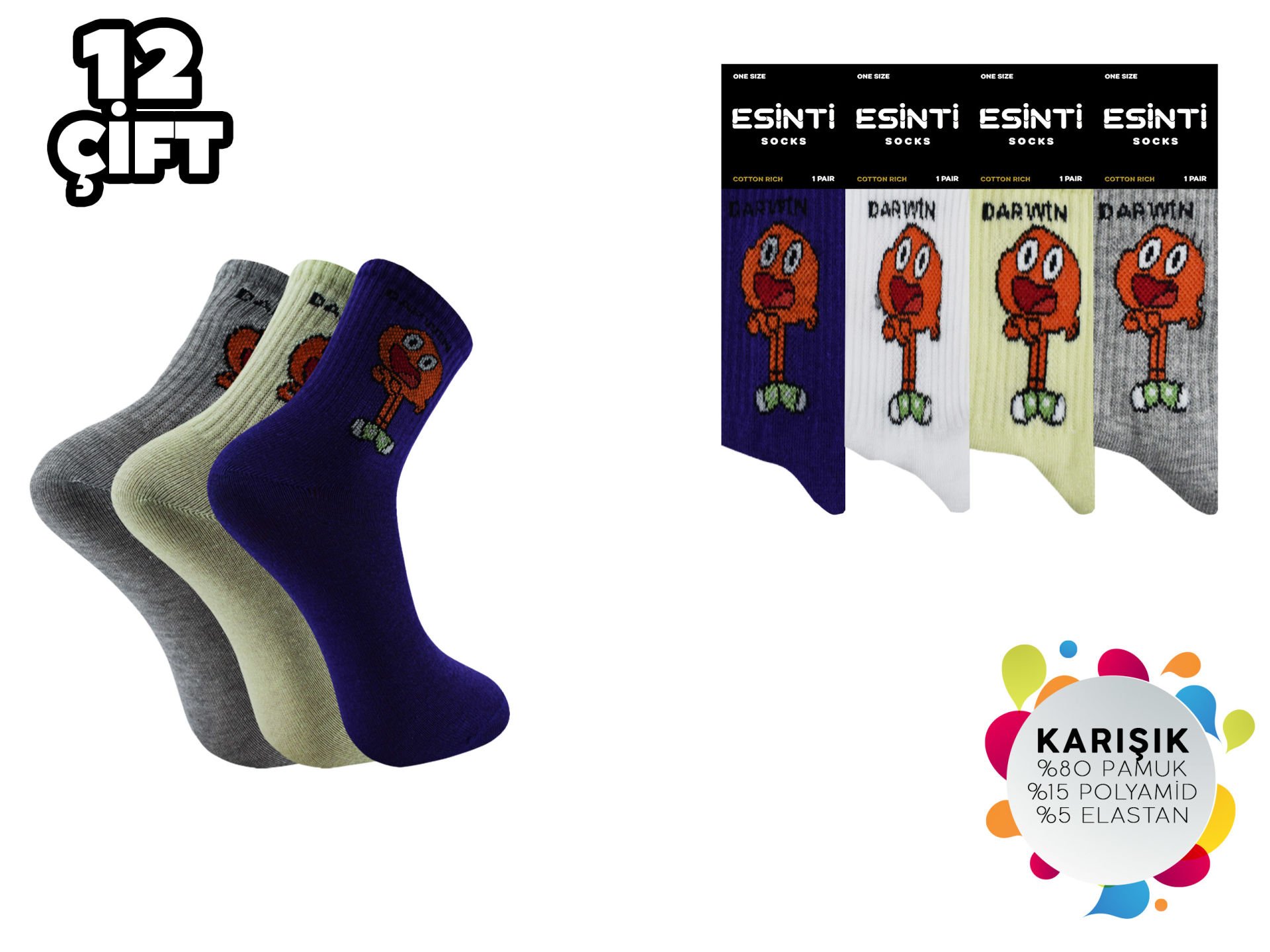 Esinti 20-17 Bayan Kolej Çorap 12'li