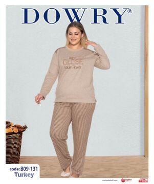 Dowry B09-131 (2XL-3XL-4XL-5XL) Uzun Kollu Bayan Pijama Takımı 4'lü