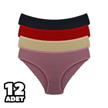 Dondeza 259 Viskon Fitilli Raporlu Bayan Ara Beden Bikini 12'li