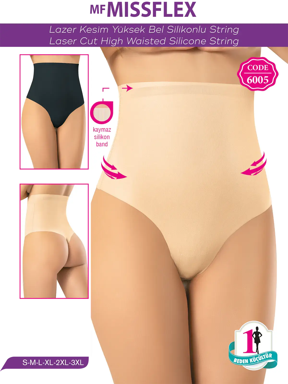 MF MISS FLEX 6005 Lazer Kesim Yüksek Bel String
