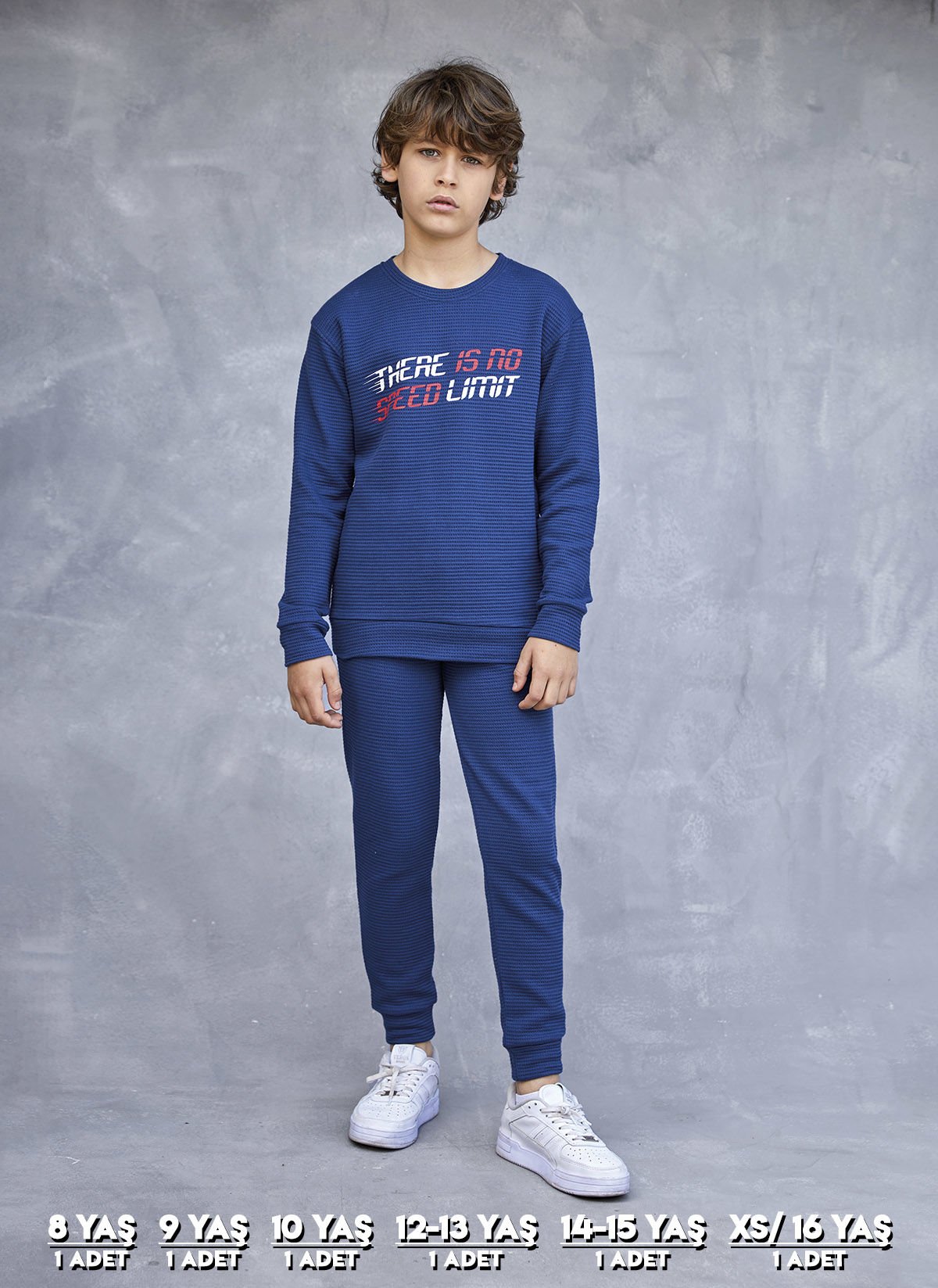 Elsima 3171 Erkek Çocuk Uzun Kollu Pijama Takımı 6'lı (8-16YAŞ) İNDİGO - SERİ-6-LI