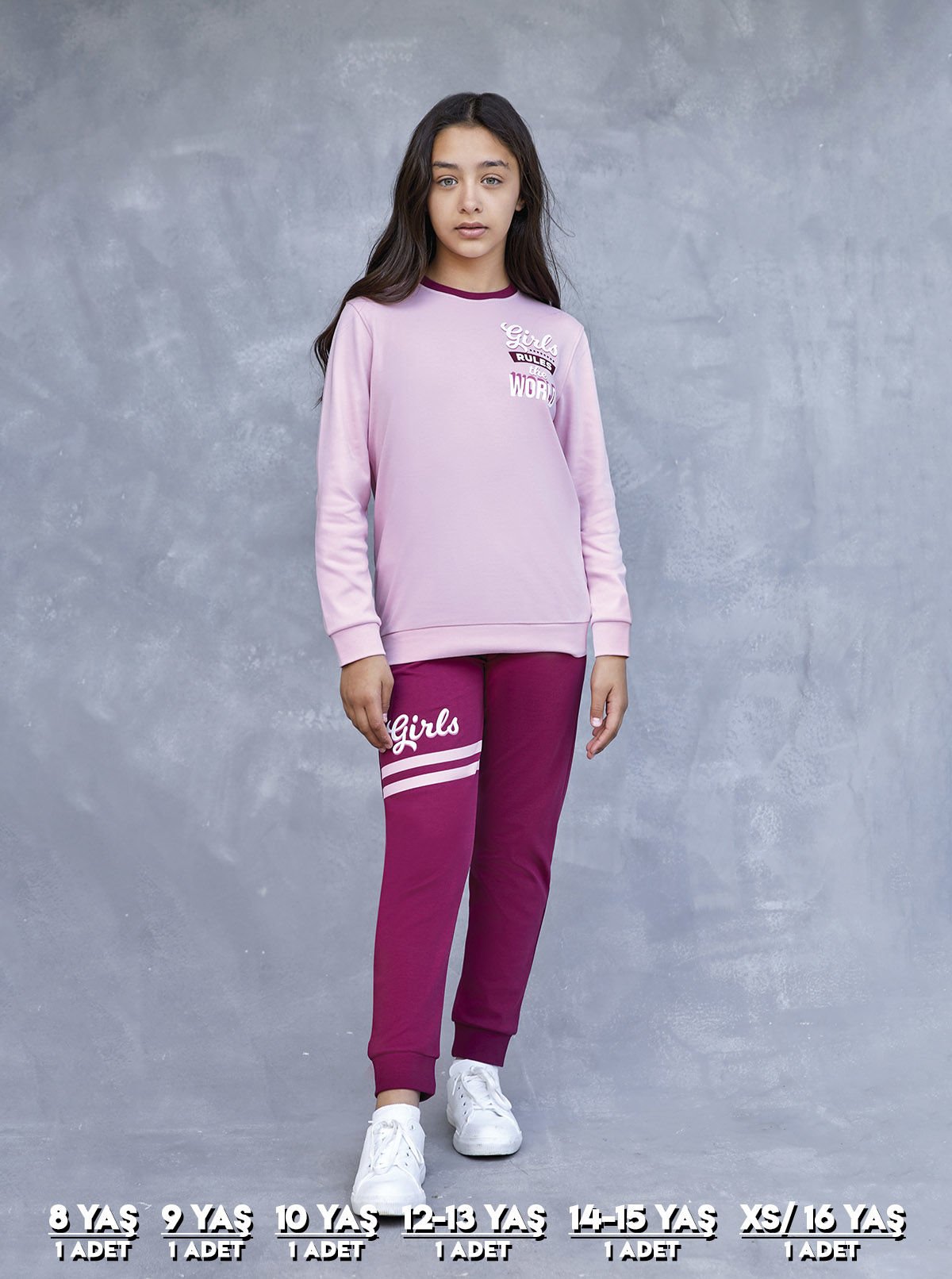 Elsima 3194 Kız Çocuk Uzun Kollu Pijama Takımı 6'lı (8-16YAŞ) PEMBE - SERİ-6-LI
