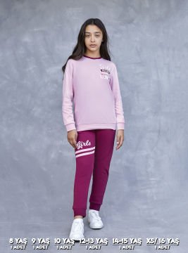 Elsima 3194 Kız Çocuk Uzun Kollu Pijama Takımı 6'lı (8-16YAŞ) PEMBE - SERİ-6-LI