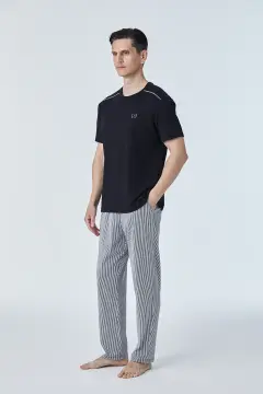 Pijadore 2114 (M-L-XL-XXL) Kısa Kollu Erkek Pijama Takım 4'lü