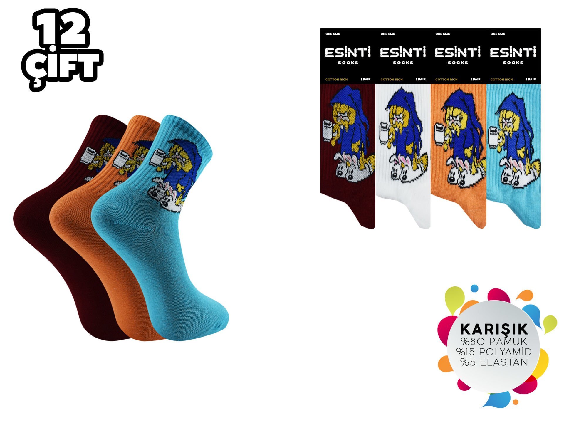 Esinti 20-21 Bayan Kolej Çorap 12'li