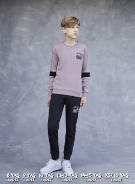 Elsima 3170 Erkek Çocuk Uzun Kollu Pijama Takımı 6'lı (8-16YAŞ) VİZON - SERİ-6-LI