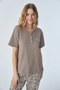 Pijadore 2102B (2XL-3XL-4XL-5XL) Battal Beden Kısa Kollu Bayan Pijama Takım 4'lü
