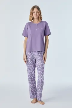 Pijadore 2102B (2XL-3XL-4XL-5XL) Battal Beden Kısa Kollu Bayan Pijama Takım 4'lü