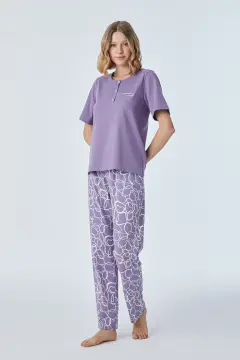Pijadore 2102B (2XL-3XL-4XL-5XL) Battal Beden Kısa Kollu Bayan Pijama Takım 4'lü