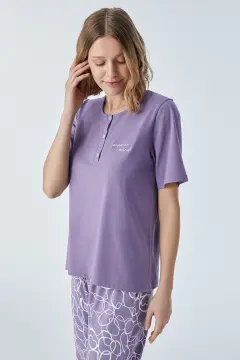 Pijadore 2102B (2XL-3XL-4XL-5XL) Battal Beden Kısa Kollu Bayan Pijama Takım 4'lü