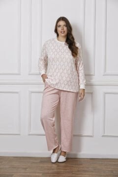 Dowry B09-123 (2XL-3XL-4XL-5XL) Uzun Kollu Bayan Pijama Takımı 4'lü