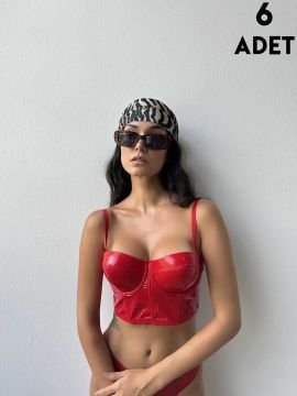 Cansoy 680 Kırmızı Agnes Balenli Destekli Bayan Sütyen Takım 6'lı