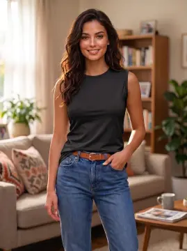 Kapitex 1403 (L-XL-XXL) Bayan Sıfır Kol Bisiklet Yaka Atlet 3'lü