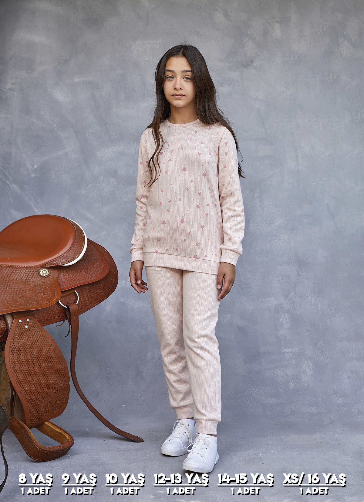 Elsima 3199 Kız Çocuk Uzun Kollu Pijama Takımı 6'lı (8-16YAŞ) PEMBE - SERİ-6-LI