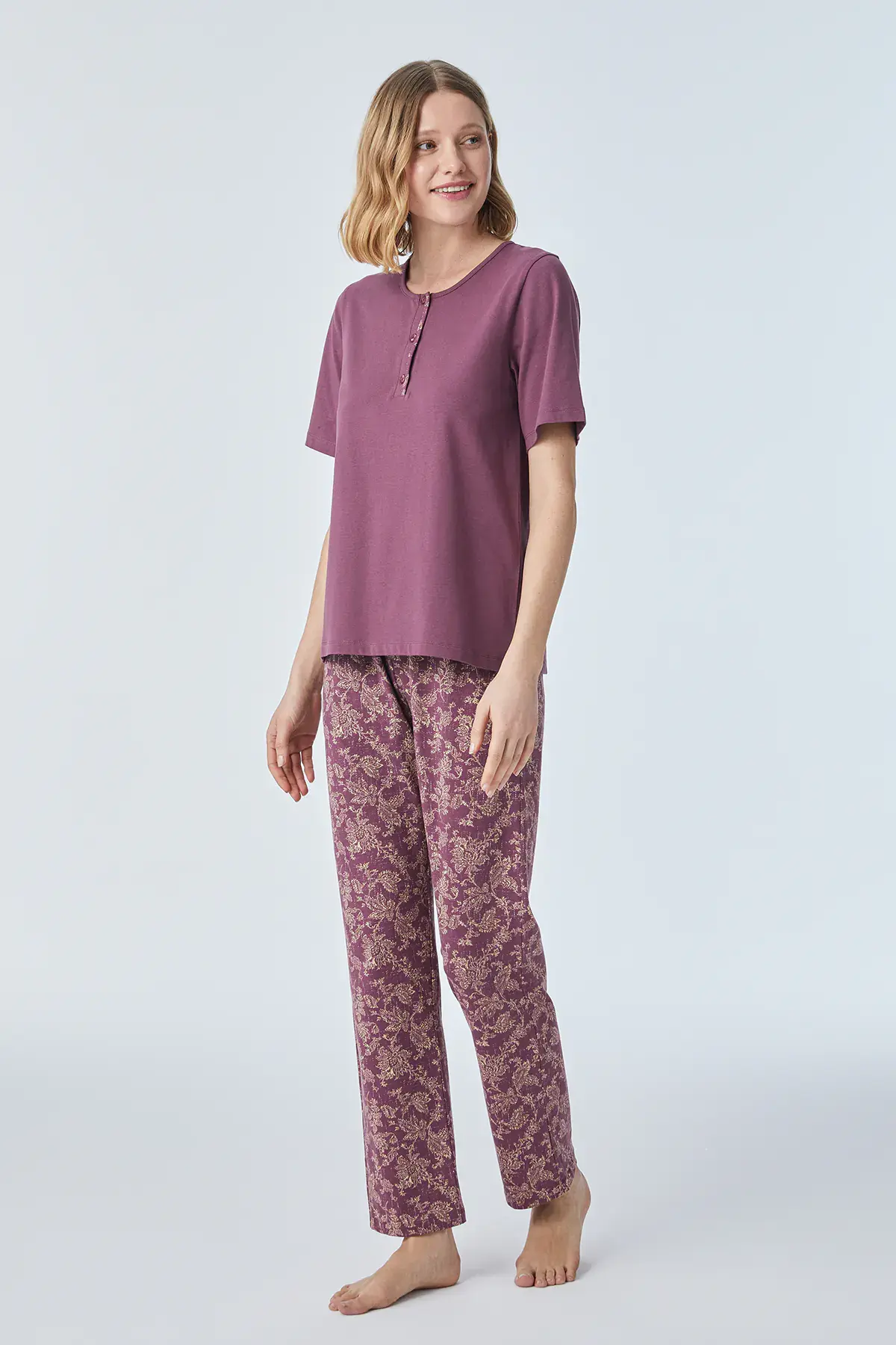 Pijadore 2106B (2XL-3XL-4XL-5XL) Battal Beden Kısa Kollu Bayan Pijama Takım 4'lü