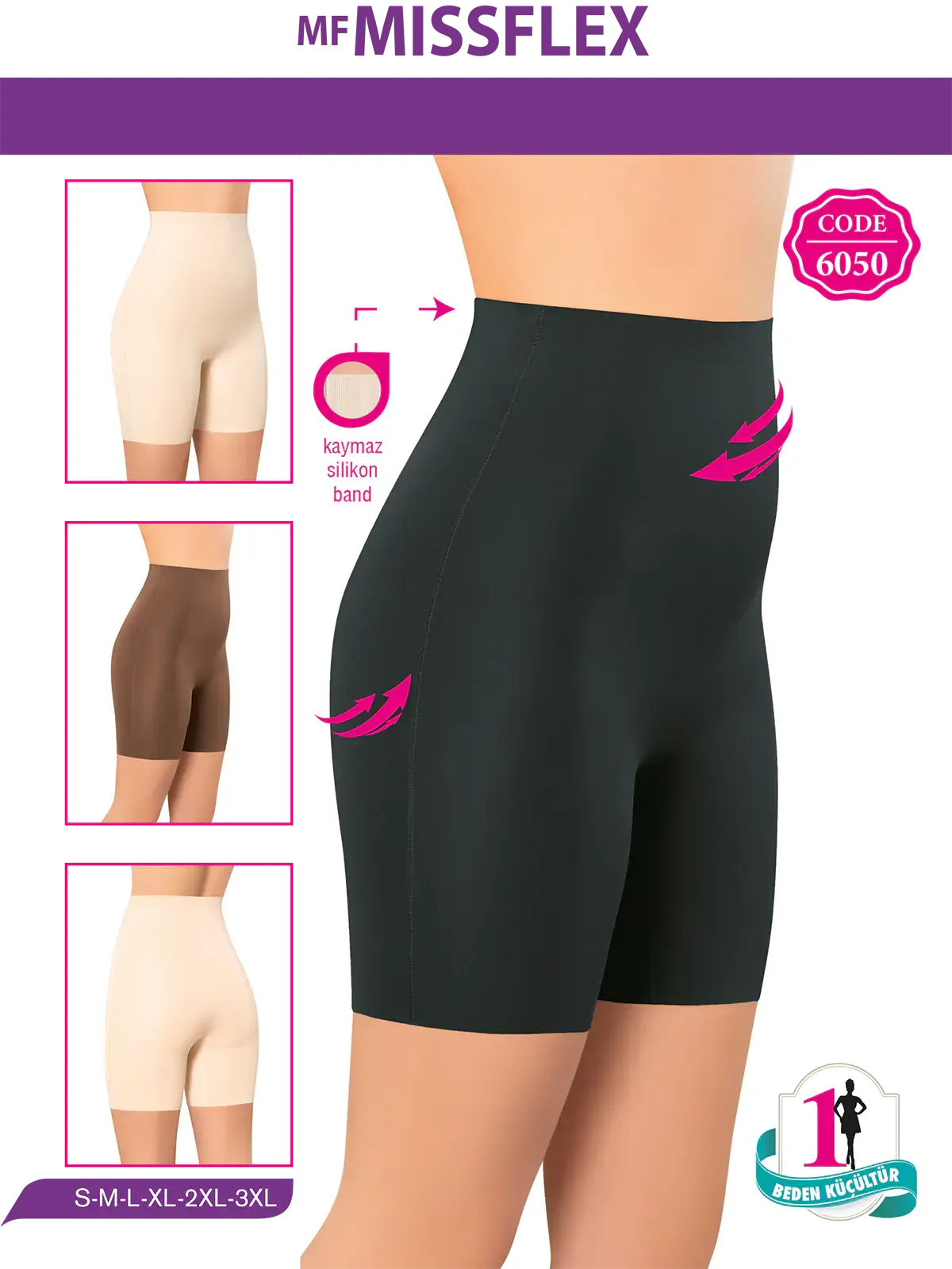 MF MISS FLEX 6050 Lazer Kesim Yüksek Bel Boxer