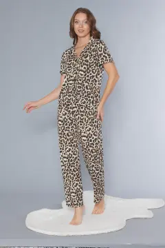 Alperi ALP780-100  (M-L-XL-XXL) Bayan Viskon Kısa Kollu Pijama Takım 4'lü