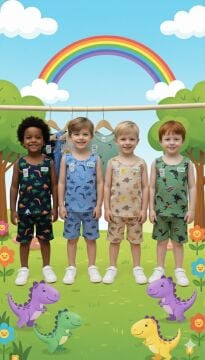 Defnem 3501 Desenli Erkek Çocuk Takım 6'lı