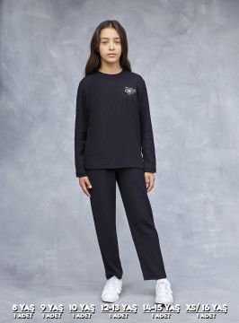 Elsima 3192 Kız Çocuk Uzun Kollu Pijama Takımı 6'lı (8-16YAŞ) SİYAH - SERİ-6-LI