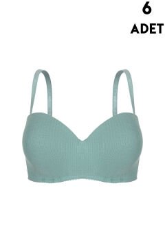 Aysemin 5143 B Cup (80-85-90-95) Balenli Desteksiz Bayan Sütyen 6'lı
