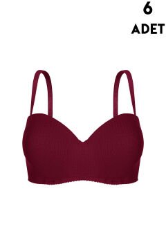 Aysemin 5143 B Cup (80-85-90-95) Balenli Desteksiz Bayan Sütyen 6'lı