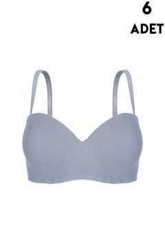 Aysemin 5143 B Cup (80-85-90-95) Balenli Desteksiz Bayan Sütyen 6'lı