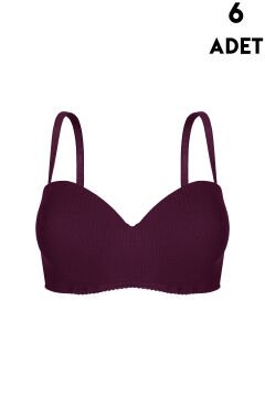 Aysemin 5143 B Cup (80-85-90-95) Balenli Desteksiz Bayan Sütyen 6'lı