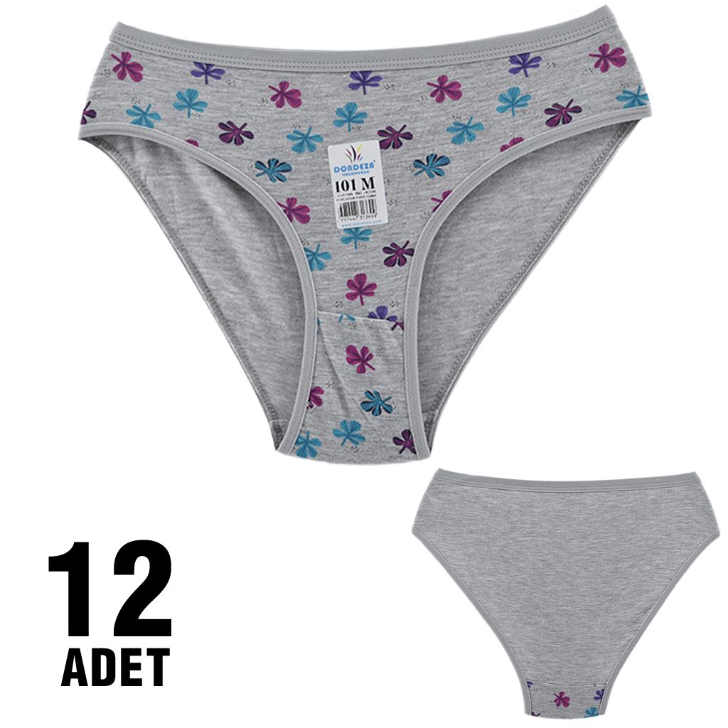Dondeza 101-90 Desenli Bayan Bikini 12'li