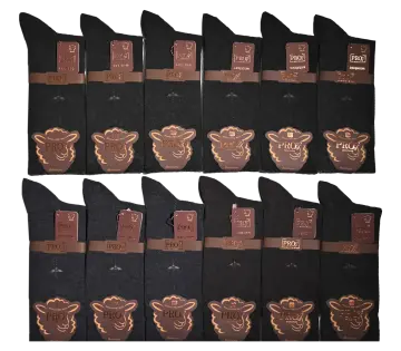 Pro 12623 (41-44) Dikişsiz İnce Yün Erkek Çorap 12'li