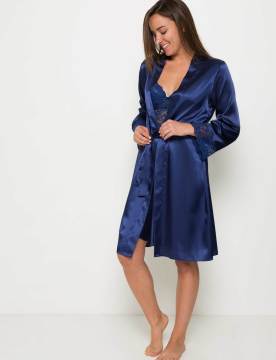 Pierre Cardin 4265 Saten Sabahlık Gecelik Takımı